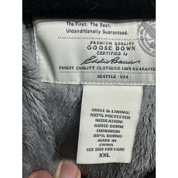 Eddie Bauer Quilted Goose Hooded Puffer Vest Jacket Size XXL 650 Fill Outdoors - Picture 2 of 5